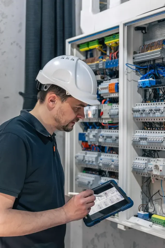 Impianti elettrici a Milano: tecnico al lavoro durante un intervento